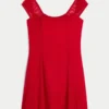 Mini-jurk van gevlokte chiffon