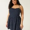 Mini-jurk van linnenmix met open rug