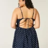 Mini-jurk van linnenmix met open rug