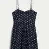 Mini-jurk van linnenmix met open rug