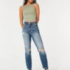 Mom-jeans met ultrahoge taille en medium wassing Mom-jeans met ultrahoge taille en medium wassing