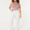 Naadloze geribbelde tanktop met V-hals