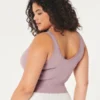 Naadloze geribbelde tanktop met V-hals