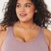 Naadloze geribbelde tanktop met V-hals