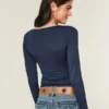 Naadloze wikkelblouse met lange mouwen