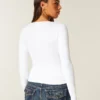 Naadloze wikkelblouse met lange mouwen