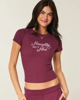 Naughty But Nice grafisch baby-T-shirt