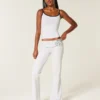 Number Graphic Foldover Waist Flare Pants Number Graphic Foldover Waist Flare Pants