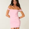 Off-shoulder bodycon jurk van mesh Off-shoulder bodycon jurk van mesh