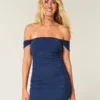 Off-shoulder bodycon jurk van mesh Off-shoulder bodycon jurk van mesh