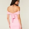 Off-shoulder bodycon jurk van mesh Off-shoulder bodycon jurk van mesh