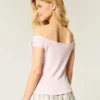 Off-shoulder top met geknoopte mouwen Off-shoulder top met geknoopte mouwen