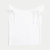 Off-shoulder top met geknoopte mouwen