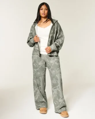 Olijfgroene camouflage baggy joggingbroek
