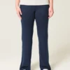 Omgeslagen taille gebreide flare broek Omgeslagen taille gebreide flare broek