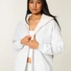Omkeerbare fleece hoodie met rits en voering van imitatiebont Omkeerbare fleece hoodie met rits en voering van imitatiebont