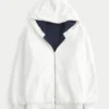 Omkeerbare fleece hoodie met rits en voering van imitatiebont Omkeerbare fleece hoodie met rits en voering van imitatiebont