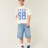Onder de knie Medium wassing Super baggy denim shorts Onder de knie Medium wassing Super baggy denim shorts