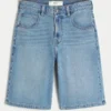 Onder de knie Medium wassing Super baggy denim shorts Onder de knie Medium wassing Super baggy denim shorts