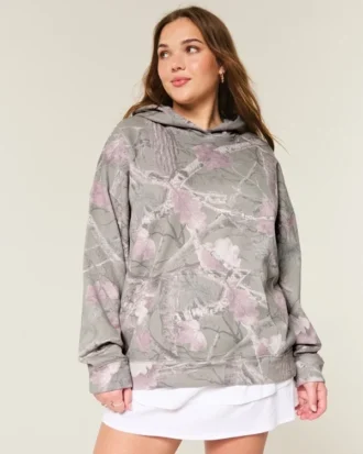 Oversized camouflage hoodie