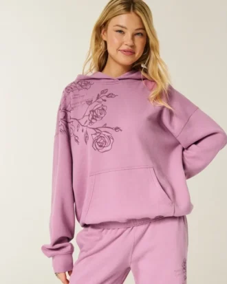 Oversized hoodie met glinsterend logo