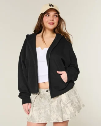 Oversized hoodie met ritssluiting