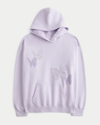 Oversized hoodie met vlinderprint