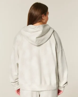 Oversized hoodie met zip en hertenprint