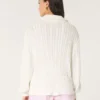 Oversized kabeltrui met halve rits Oversized kabeltrui met halve rits