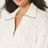 Oversized kabeltrui met halve rits Oversized kabeltrui met halve rits