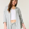 Oversized shirt van linnenmix