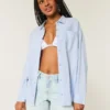 Oversized shirt van linnenmix