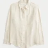 Oversized shirt van linnenmix