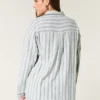Oversized shirt van linnenmix