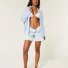 Oversized shirt van linnenmix