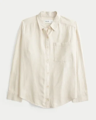 Oversized shirt van linnenmix