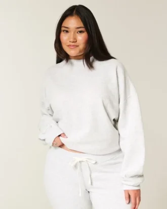 Oversized sweatshirt met hoge kraag