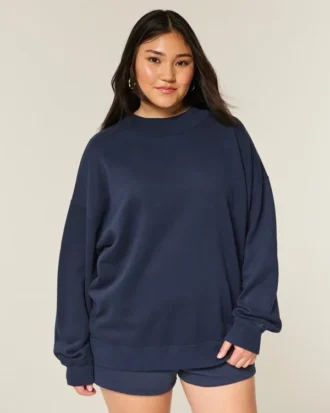 Oversized sweatshirt met hoge kraag
