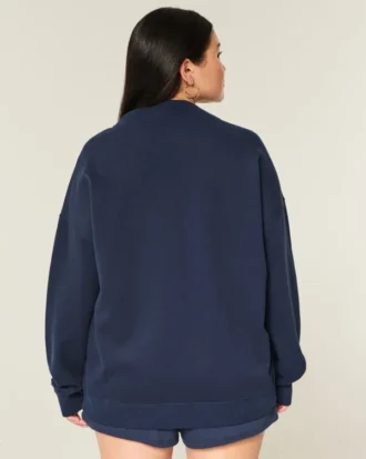 Oversized sweatshirt met hoge kraag