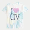 Oversized Tie-Dye I Heart UV Graphic T-shirt