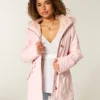 Parka met voering van imitatiebont