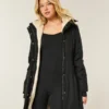 Parka met voering van imitatiebont
