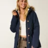 Parka met voering van imitatiebont
