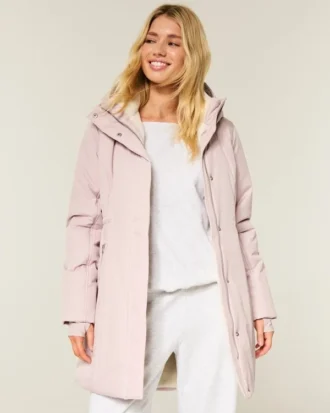 Parka met voering van imitatiebont