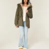 Parka met voering van imitatiebont
