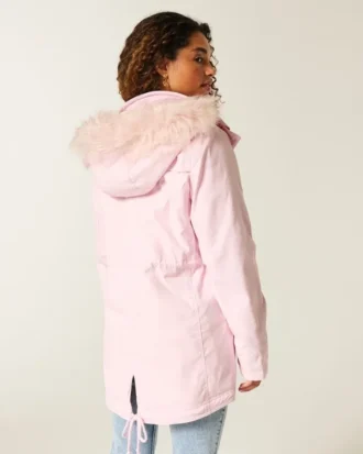 Parka met voering van imitatiebont
