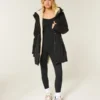 Parka met voering van imitatiebont
