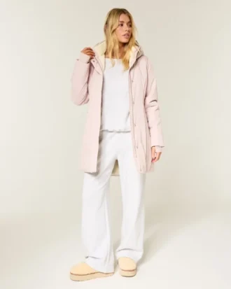 Parka met voering van imitatiebont