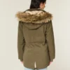 Parka met voering van imitatiebont