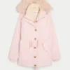 Parka met voering van imitatiebont